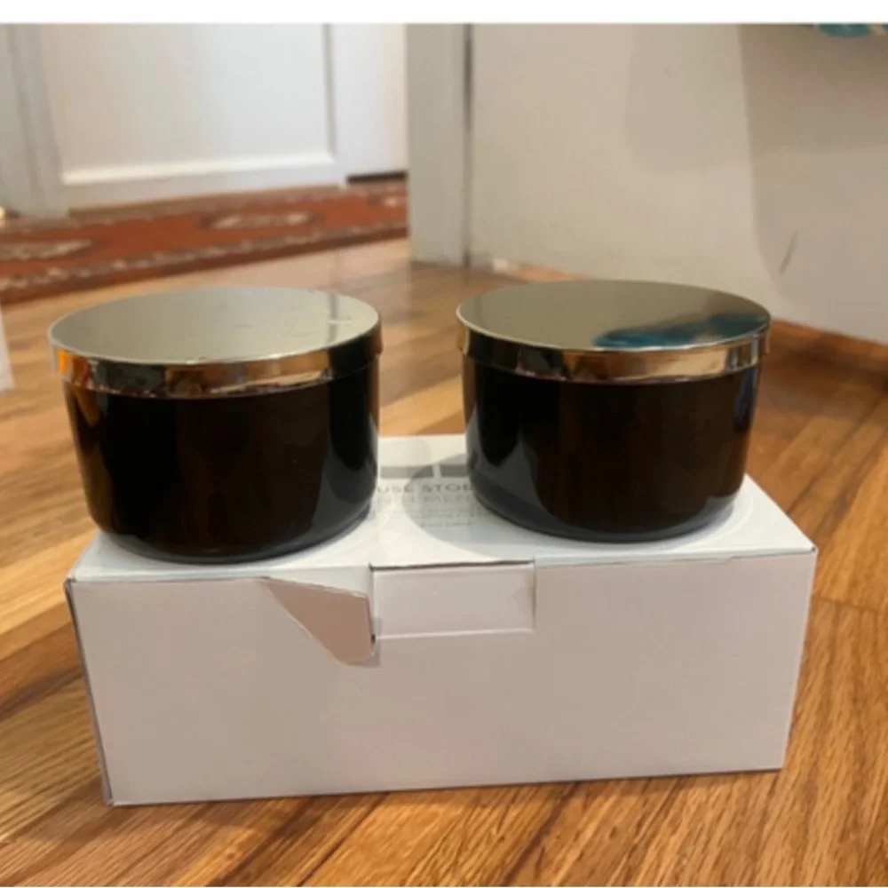Z Gallerie Black and Gold Stackable Storage Canister